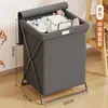 Cesta de ropa sucia con tapa, cesta de almacenamiento de ropa sucia plegable, cesta de lavandería para baño, cesta de almacenamiento de ropa de gran capacidad para baño