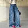 Pantalones Vaqueros de Otoño para Niñas 2026 Nuevo Estilo Coreano Sueltos de Cuadros Pantalones Vaqueros Curvos Primavera-Otoño para Niños Mayores