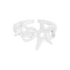 Anillo de plata de ley S925 con forma de corazón para mujer, estilo coreano INS Niche Light, diseño de lujo, con forma de estrella hueca, para el amor.