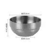 Tigela de Arroz de Aço Inoxidável 304, Estilo Coreano Camada Dupla Anti-Escaldante Tigela Infantil, Tigela de Cozinha para Restaurante Comercial Churrascaria, Tigela para Macarrão Instantâneo