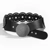 Cinturón Vaquero Occidental Transfronterizo Personalizado de Gama Alta con Remaches Redondos Empalmados Cinturón de Moda Retro Venta al por Mayor para Mujer