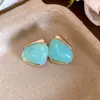 Pendientes de Plata con Aguja Acrílicos Ovalados para Acuarela con Colgante Stud Pendientes de Nicho de Alta Gama Pendientes Retro con Personalidad Accesorios de Pendientes de Moda para Mujer