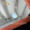 Colgante de Calcedonia Azul Hielo Natural Buda Nube Candado Ágata Hebilla de Seguridad Máscara de Zorro Collar de Jade