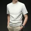 Nova Moda Verão 2026 Camiseta de Manga Curta para Homens de Meia-Idade, Camisa Casual de Negócios com Gola Alta, Camiseta de Manga Meia-Manga Fresca e Respirável