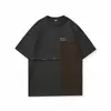 Camiseta de Manga Corta Estilo Americano para Hombre 2026 Verano Resistente de Moda Holgada Irregular con Empalme Casual Cuello Redondo Manga Media
