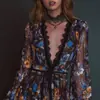 Estación Independiente Transfronterizo Europeo y Americano Otoño 2025 Nuevo Vestido Corto Elegante de Organza con Cuello en V y Mangas Largas para Mujer