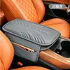 Almofada de cobertura para caixa de apoio de braço de carro, modelo universal, couro, apoio de cotovelo confortável, perfurada e respirável, almofada de proteção para carro