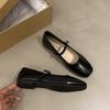 Sapatos Femininos Mary Jane Estilo Francês 2026 Novo Modelo de Verão, Sapatos de Couro de Salto Baixo para Combinar com Vestidos, Sapatos de Salto Baixo, Sapatos de Bico Baixo para Festas