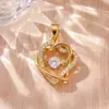 Colgante Dinámico de Doble Corazón Transfronterizo con un Toque de Lujo, Modernos y Tendencia Accesorios para Joyería DIY con Forma de Corazón, Venta Directa de Fábrica