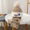 Gorro Cálido para Niños Otoño e Invierno Estilo Coreano Rombo Tejido de Lana para Niños Suéter con Forro Polar para Niñas Gorro con Protección para las Orejas de Bebé