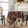 Mantel Imaki Rhyme Americano Jacquard Flor de Iris Pájaro Planta Mantel Grueso Mantel Encaje Apilado