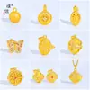 Puzuo Cor Forte que Preserva a Cor Dourado Areia Acessórios DIY Borboleta Cravejada de Diamantes Trevo de Quatro Folhas Buda Vajra Pilão Pingente Colar Corrente de Suéter para Mulheres