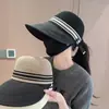Chapéu Boné Feminino Top Vazio Proteção Solar Chapéu Sombra Circunferência Cabeça Grande Mostrando Rosto Pequeno Rabo de Cavalo Popular na Internet Ao Ar Livre Mulheres