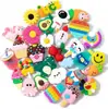 Charms de tamanco inspirados em dopamina para o verão, acessórios de sapato DIY de praia da moda, fivelas decorativas de borracha macia em PVC, para vendas transfronteiriças