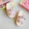 Nuevas Pantuflas Versátiles de Eva de Dibujos Animados con Lazo Kt Cat para Niños y Niñas, Sandalias Antideslizantes de Moda con Doble Suela Suave