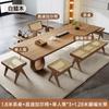 Mesa de té grande de madera maciza estilo Wabi-sabi, combinación de mesa de té y silla, moderna y sencilla, para oficina, hogar, sala de estar, recepción, mesa de té