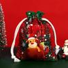 Novo Natal xadrez saco de algodão janela cordão espartilho saco de doces de Natal Natal xadrez de algodão espartilho bolso