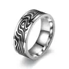 Anillo de Acero de Titanio Personalizado Estilo Europeo y Americano Moda Diseño de Aceite Corrosión Anillo para Hombre Joyería para Mano Venta al por Mayor