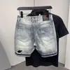 Pantalones Cortos de Mezclilla para Hombre con Agujeros, Estilo Delgado, Verano 2026, Pantalones Casuales de Pierna Recta de Longitud Media, Pantalones de Media Pierna, Pantalones de Cinco Puntos, Ropa de Trabajo