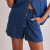 Estilo Casual 2025 Verano Nuevo Exportación Transfronteriza Lavado Retro Color Sólido Camisa de Manga Corta Shorts Traje de Mezclilla para Mujer