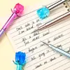 Gran Cantidad de Bolígrafos de Gel de Cristal Coloridos Listos para Usar, Bolígrafos Creativos de Regalo con Forma de Rosa, Bolígrafos con Logo Impreso, Pequeños Premios para Estudiantes