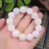 Pulsera de Perlas Redondas de Imitación de Jade Blanco Hotan de 10 mm Pulsera Clásica de Vidrio Tienda de Oro Punto Turístico en Vivo Fábrica de Drenaje Outlet