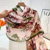 Nueva bufanda elegante de algodón y lino estampado estilo chino para mujer, chal exterior de moda de alta gama, bufanda larga cálida 180x90cm