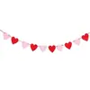 Guirnalda Banderín Corazón de Fieltro Día de San Valentín Corazón de Amor Bandera Cortina de Puerta Fiesta de Bodas Decoración en Forma de Corazón Cinta de Corazón de Amor