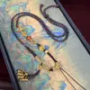 Cordón de Collar Tejido Resistente Hecho a Mano Estilo Xizang con Cera de Abeja y Jade Hetian Cordón Universal para Colgante Thangka para Joyería de Mujeres y Hombres