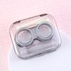 Estuche Transparente de Plástico Sencillo para Lentes de Contacto con Tapa Antivuelco, Estuche Integrado para Lentes de Belleza, Caja de Cuidado Anti-Presión y Anti-Caída Estilo Ns