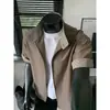 Camisa de manga corta a cuadros de verano estilo old money para hombre, cuello mao, retro americano casual, corte holgado, cárdigan grande