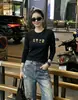Blusa de Algodón Acanalado para Mujer, Corte Ajustado, Manga Larga, 220g, Guangzhou Shisanxing, Venta Directa de Fábrica, Colección de Verano