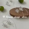 Pendientes de diseño exclusivo de alta gama de bloguera coreana, pendientes florales intrincados de plata de ley S925 que realzan la elegancia y iluminan el cutis
