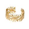 Pulsera Europea y Americana Elegante Retro Hoja Irregular Transfronteriza Abierta Ancha Personalizada Estilo Francés Lujo Ligero Acero Inoxidable