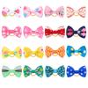 Diadema elástica para el pelo con lazo estampado para niños, europea y americana, accesorio para el pelo, cuerda para coleta, cinta de costilla 4020