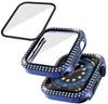 Adecuado para Apple appleWatch5/6/7/8/9 generación/SE caja de PC con doble fila de diamantes película integrada anticaída