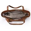 Bolsa tote grande transfronteiriça de couro genuíno, bolsa de ombro retrô fashion, bolsa de mão para o dia a dia, bolsa transversal casual para mulheres