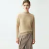 Nuevo Suéter de Cachemir Tejido en Cable con Cuello Medio Alto, Estilo Otoño e Invierno para Mujer, Holgado y Versátil, Suéter Básico de Punto Grueso Simple