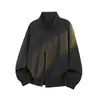 Cleanfit Jaqueta Bomber Desconstruída com Gola Alta Masculina Jaqueta Baseball Curta Americana Oversized Ombro Reto Jaqueta de Trabalho