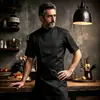 Uniformes de Chef de Manga Corta de Verano de Alta Gama Zheyi Yi para Restaurantes, Hoteles, Catering, Pastelería, Panadería y Uniformes de Trabajo de Cocina
