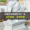 Escultura Personalizada de Elefante de Piedra Blanca para Patio Exterior Entrada de Villa, Hecha de Mármol Blanco de Guangxi