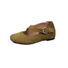 Zapatos de verano retro para mujer de tira única que aumentan la altura, con hebilla estilo 2026 y zapatos Mary Jane de punta cuadrada