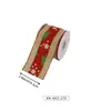 Cinta de lino sintético en stock para decoraciones navideñas, cinta navideña impresa a medida con purpurina, transfronterizo a medida