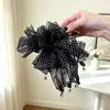 Nuevo pasador de pinza de tiburón grande con lazo de malla floral para recogidos y coletas, accesorio para el cabello, tocado, pinza de garra