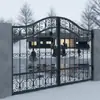 Puerta de Patio de Hierro Forjado Estilo Europeo Puerta de Jardín Villa de Campo Pasillo Exterior Doble Puerta Batiente Entrada Simple/Doble Pasillo de Acceso Puerta de Hierro