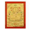 Buda Yuan Hui Maestro Loto Thangka Pintado a Mano Tíbet Buda Mineral Natural Tarjeta Dorada Marco de Madera Maciza Pintura Colgante para Sala de Estar