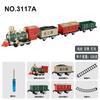 3117A Tren de Vapor Clásico Eléctrico Transfronterizo Sin Luz Eléctrica Música Riel Vagón Tren de Juguete para Niños