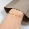 Europa e Estados Unidos requintado frio ins moda minimalista temperamento luxo leve personalidade pulseira wafer aço titânio banhado a ouro 18K E135