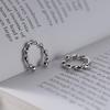 Fangxing S925 Sterling Silver Mobius Ear Clip Ear Holes Ear Studs Moda Simples Hip Hop Distintivo Masculino Brincos Elegantes para Mulheres