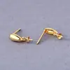 Pendientes de botón de plata de ley S925 con baño de oro de 18 quilates y perla, Accesorios para pendientes versión dorada gruesa, Colgantes para pendientes, Componentes de joyería